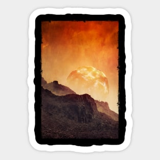 Mountains on Mars - Imaginary Martian Landscape Sticker